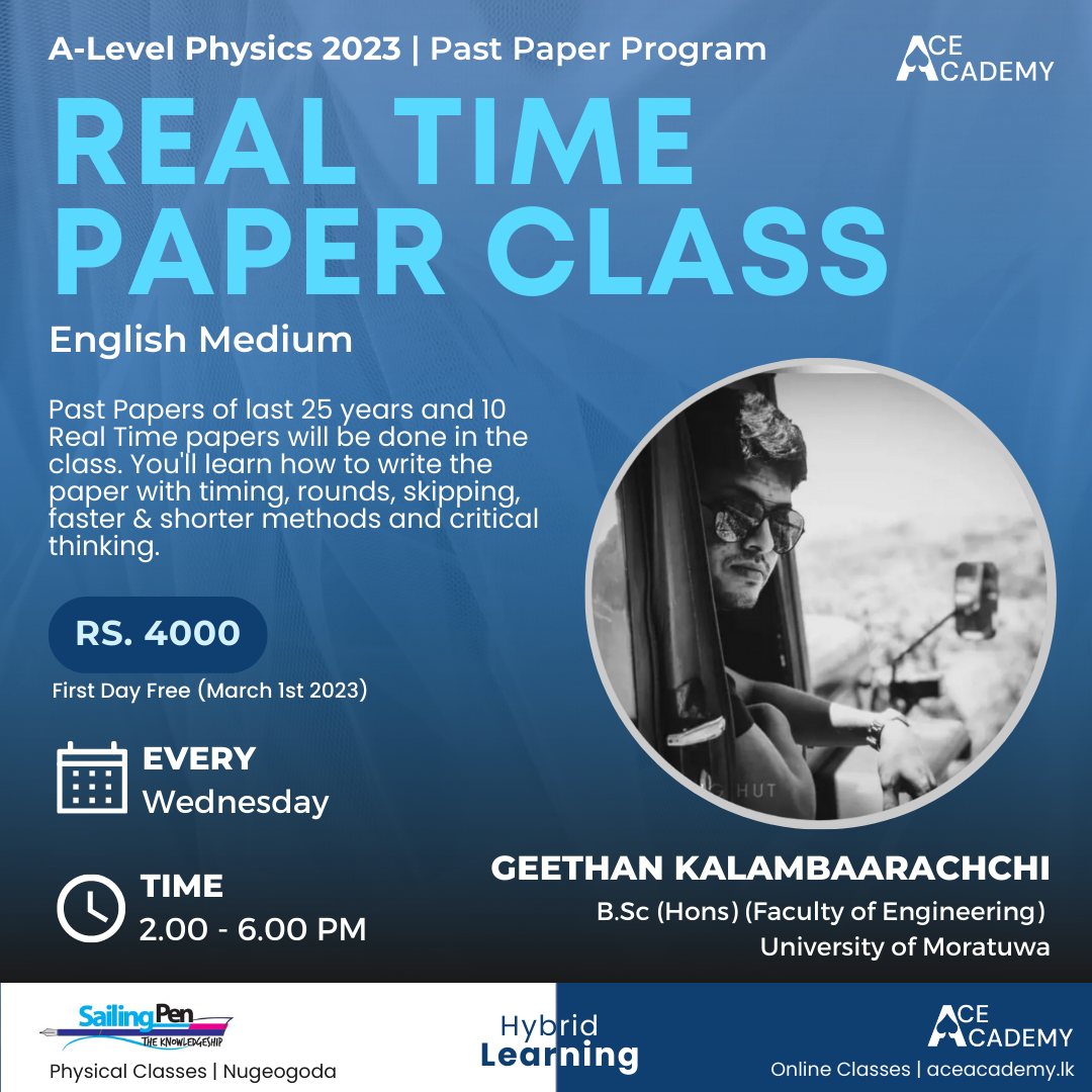 2023 Physics Past Paper + Real Time Paper Class | Ace Academy
