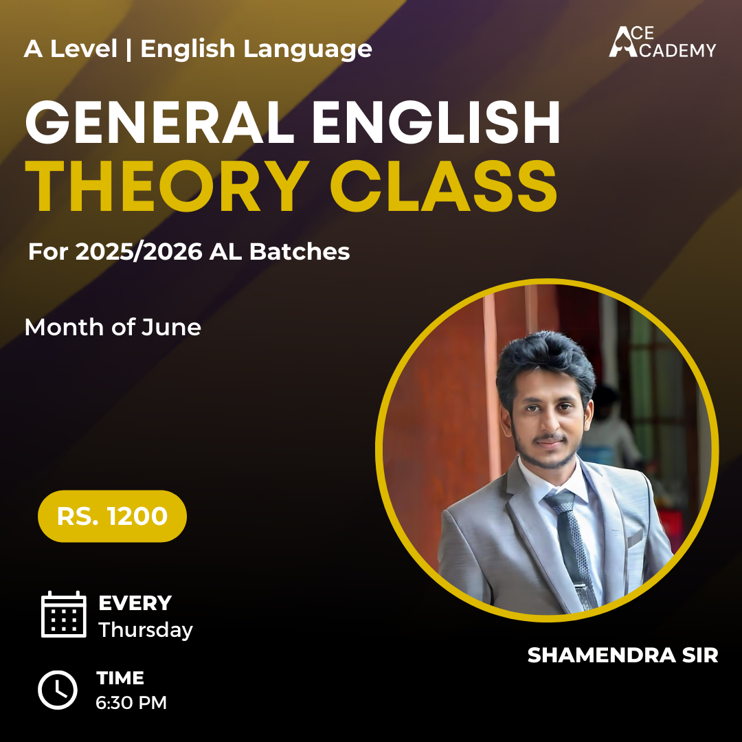2025/2026 A/L General English [June] Ace Academy